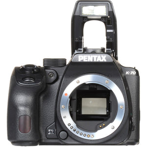 Pentax K-70 DSLR Camera (Body Only, Black) with Pentax AF-200FG P-TTL Shoe Mount Flash