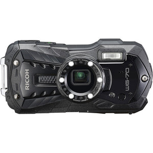 Ricoh WG-70 Waterproof 16MP Digital Camera, 2.7" LCD with Optio Floating Wrist Strap and Chest Harness (Black)