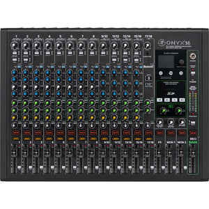 Mackie Onyx16 16-Channel Premium Analog Mixer British Style Perkins 3-Band EQ with Multitrack USB