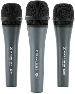 Sennheiser E835 Cardioid Handheld Dynamic Microphone Kit (3-Pack)