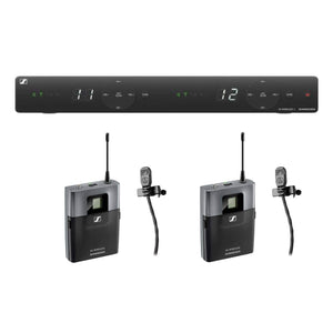 Sennheiser EM-XSW 1 Dual-Channel Stationary Receiver (A: 548 to 572 MHz) with Dual Wireless Lavalier Microphones (2 Lavaliers)