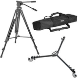 Davis & Sanford PROVISTA7518 Pro Video Tripod with FM18 Fluid Head - Plus Davis & Sanford W3 Folding Dolly