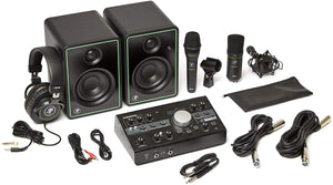 Mackie Studio Bundle 3" Monitors, Monitor Controller, Headphones, and Two Microphones