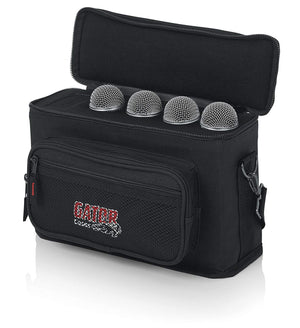 Gator Cases Padded Microphone Carry Bag; Holds up to (4) Wired Microphones (GM-4) - The Camera Box