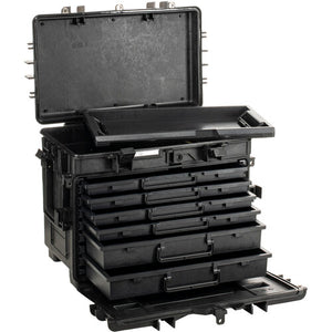 Explorer Cases 5140BKT03 Waterproof Stackable 6-Drawer Trolley Tool Case