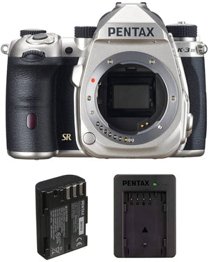 Pentax K-3 Mark III DSLR Camera Body, D-LI90E Battery, Charger D-BC177 (Silver)